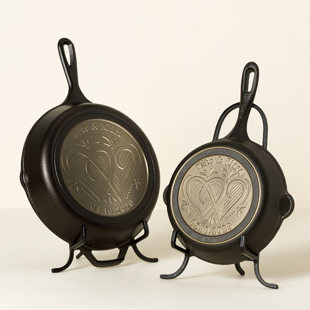 Personalized Loving Hearts Cast Iron Pan