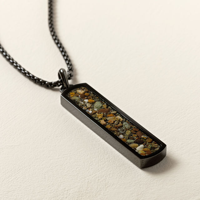 Custom Sand Stainless Steel Bar Necklace