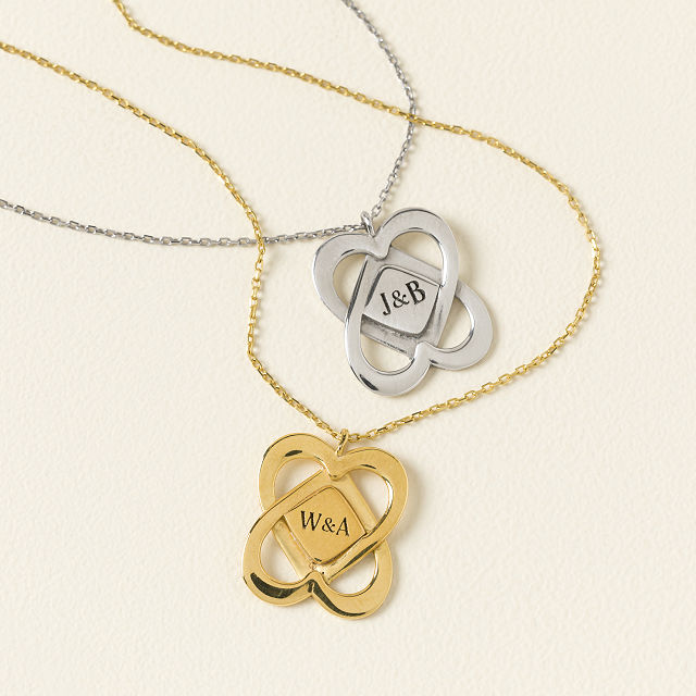 Interlocked Hearts Custom Anniversary Necklace