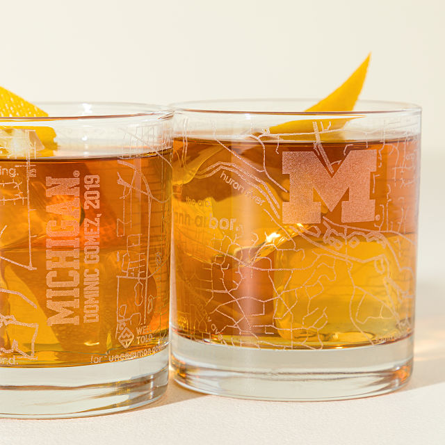 Your College Town Personalized Rocks Glass Set