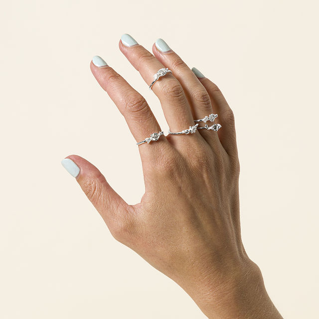 Birth Month Flower Stackable Ring