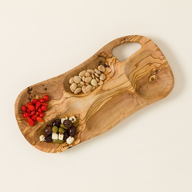 One-of-a-Kind Olive Wood Appetizer Platter