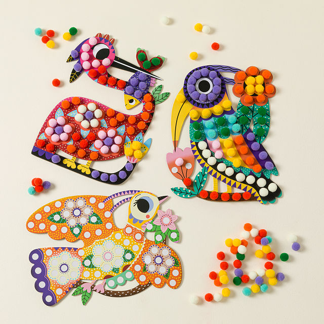 Vibrant Birds Pre-K Pom Pom Craft