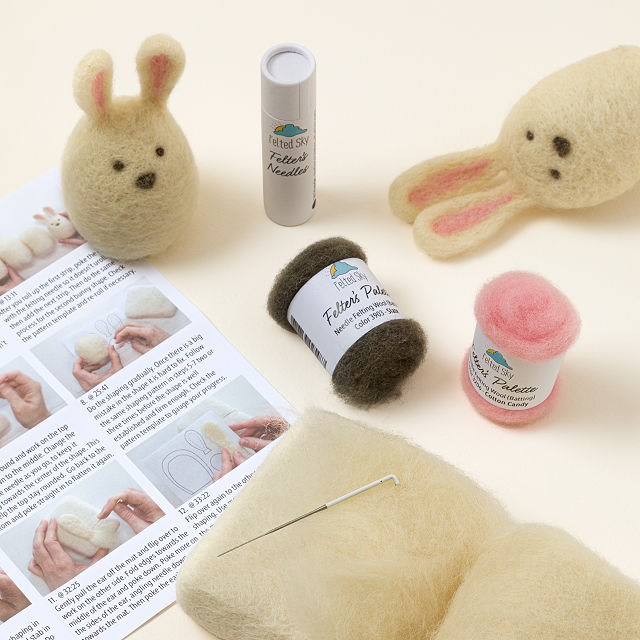 DIY Bunny Besties Beginners Needle Felting Kit
