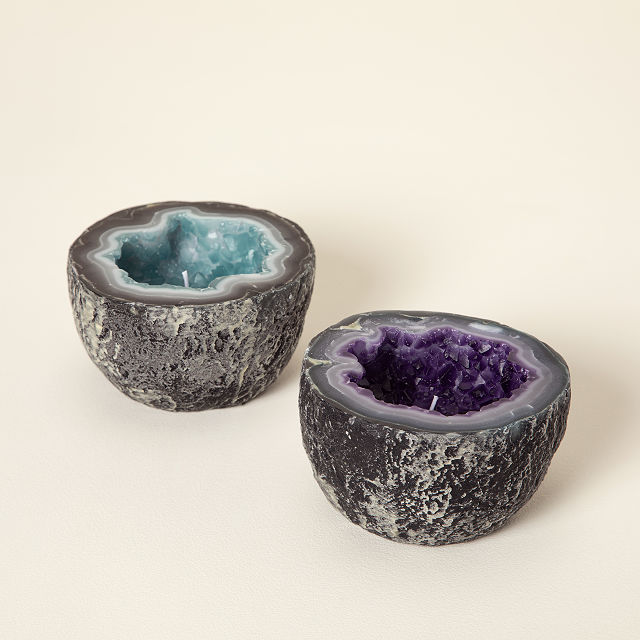 Amethyst & Aquamarine Geode Candle