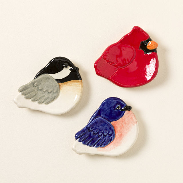 Ceramic Bird Dishes - Set of 3