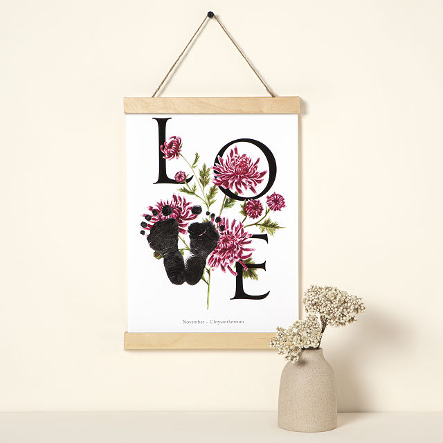 Birth Month Flower Baby Footprint Kit