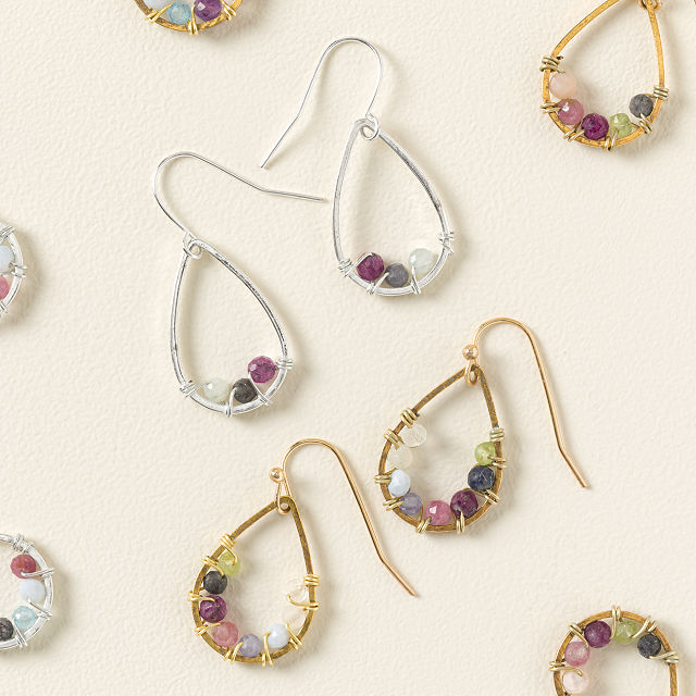 Custom Mixed Birthstone Cluster Earrings