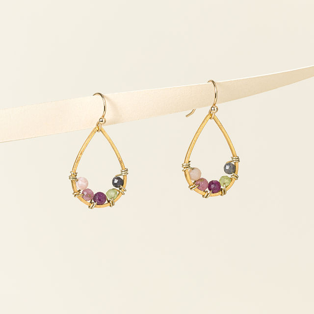 Custom Mixed Birthstone Cluster Earrings