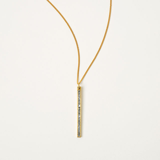 Sliced Raw Diamond Bar Necklace