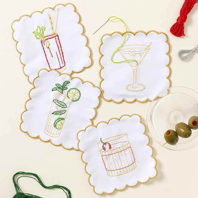 Stitch Your Own Cocktail Napkin - Set of 6