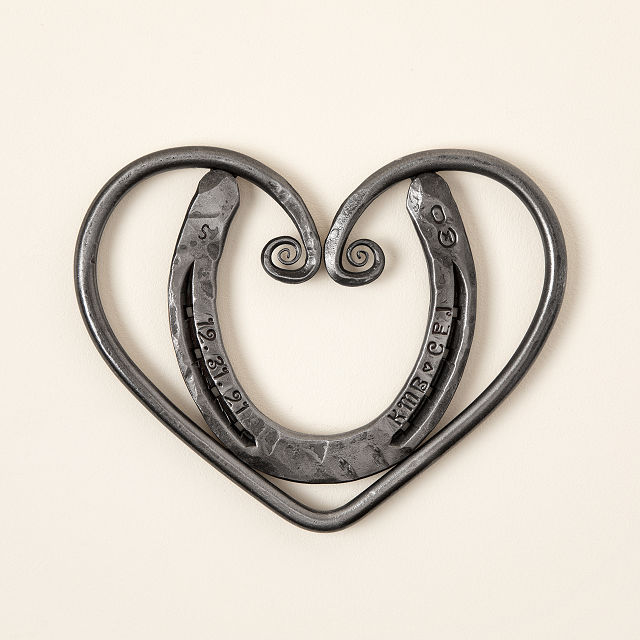 Personalized Horseshoe Heart Trivet
