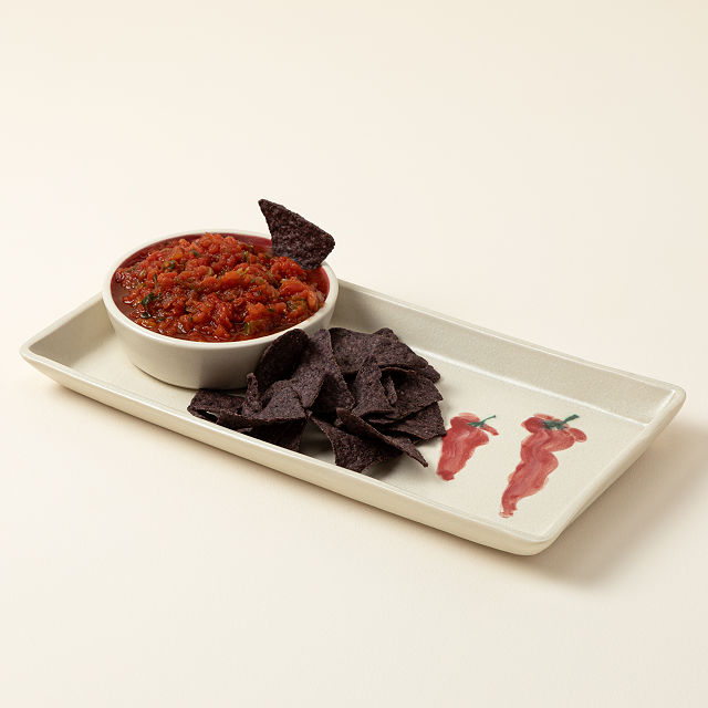 Chili Pepper Porcelain Chip & Dip Server