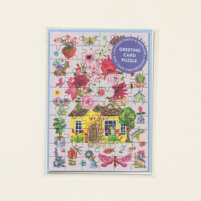 Floral Cottage Puzzle Greeting Card