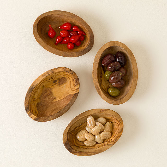 Italian Olivewood Aperitivo Bowls - Set of 4