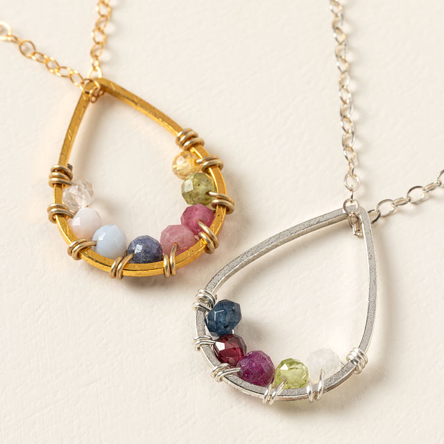 Custom Birthstone Cluster Necklace