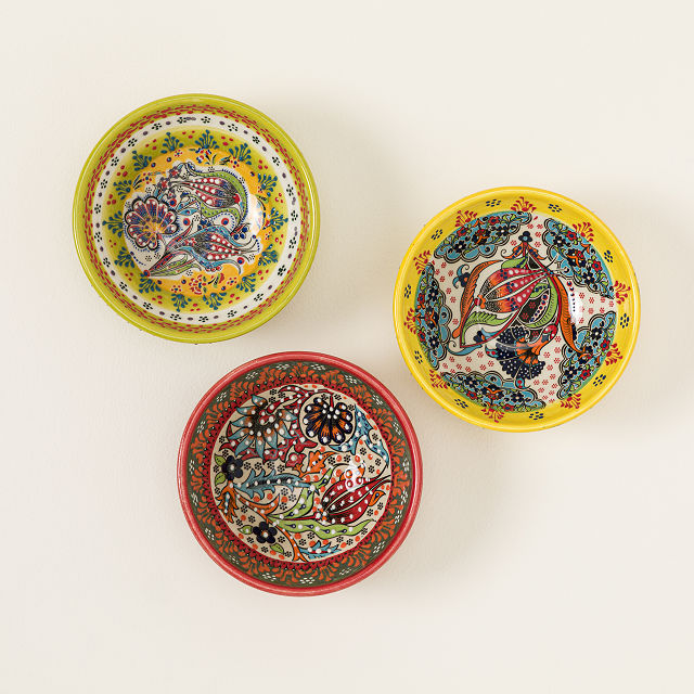 Garden Mezze Snack Bowls - Set of 3