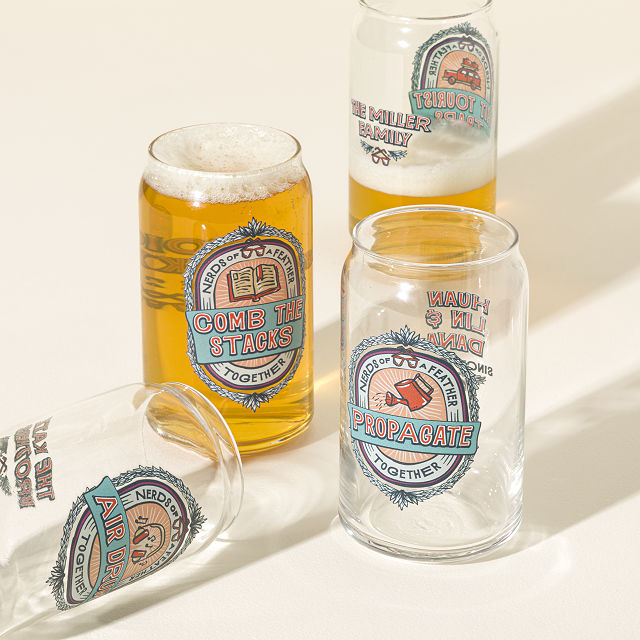 Nerds of a Feather Personalized Glass