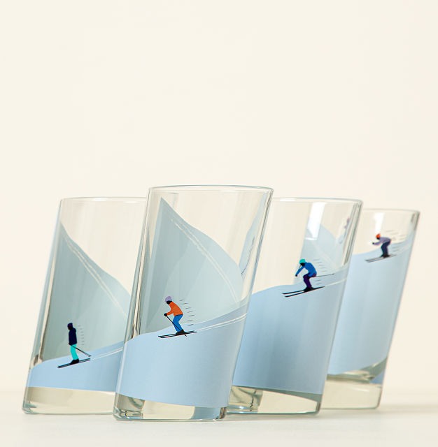 Sloping Ski Glasses - Set of 4