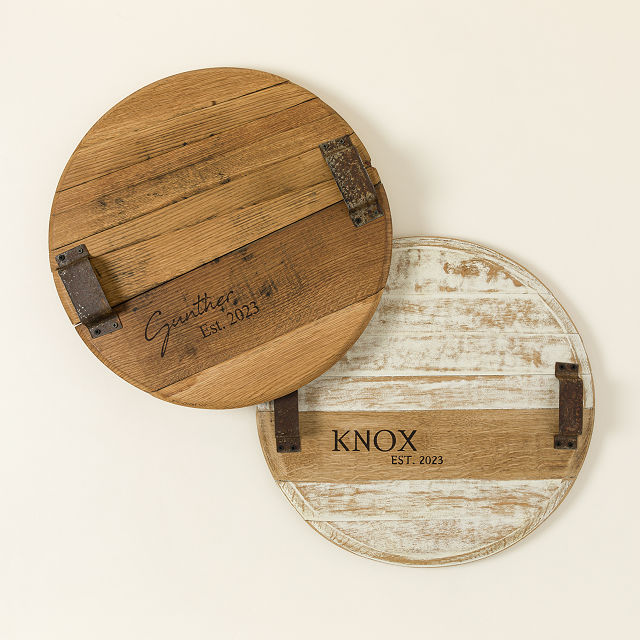 Custom Bourbon Barrel Serving Tray