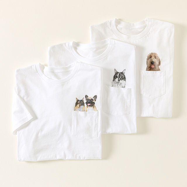 Custom Peeking Pet Pocket Tee