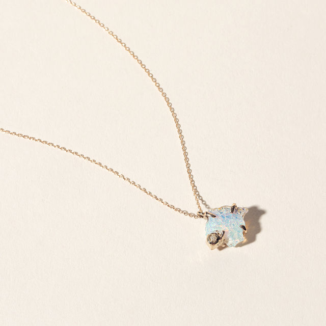 14k Gold Milky Way Opal Pendant