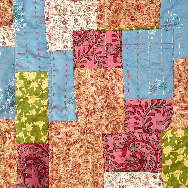 Repurposed Silk Sari Kantha Robe
