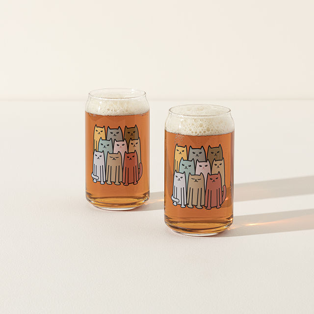 Cats on Cats Glasses - Set of 2
