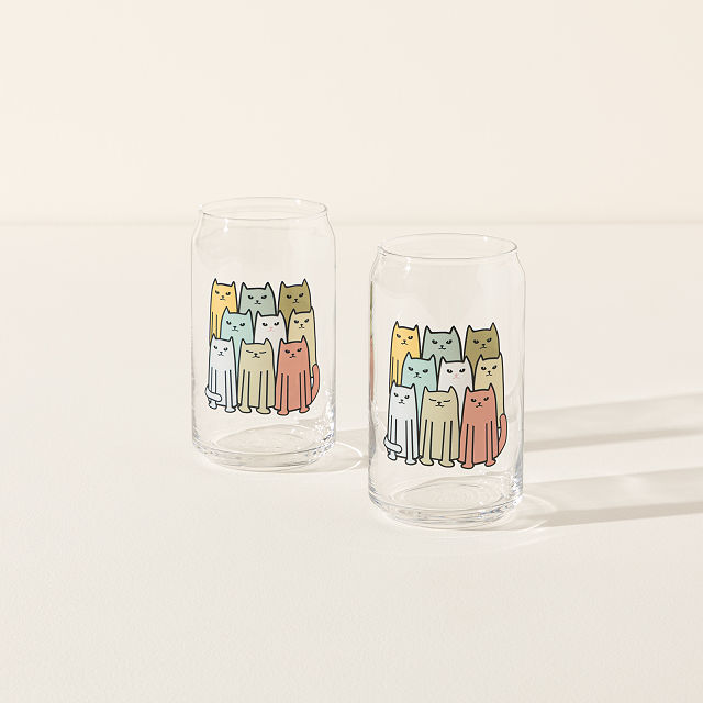 Cats on Cats Glasses - Set of 2