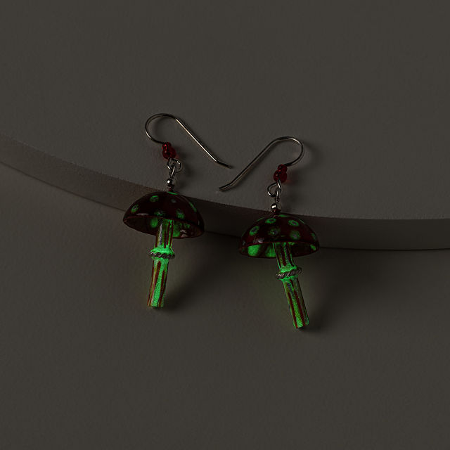 Bioluminescent Mushroom Earrings