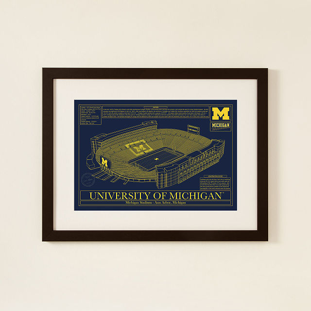 Football Stadium Blueprints - College Colors