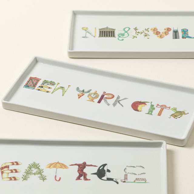 City Typography Serving Tray