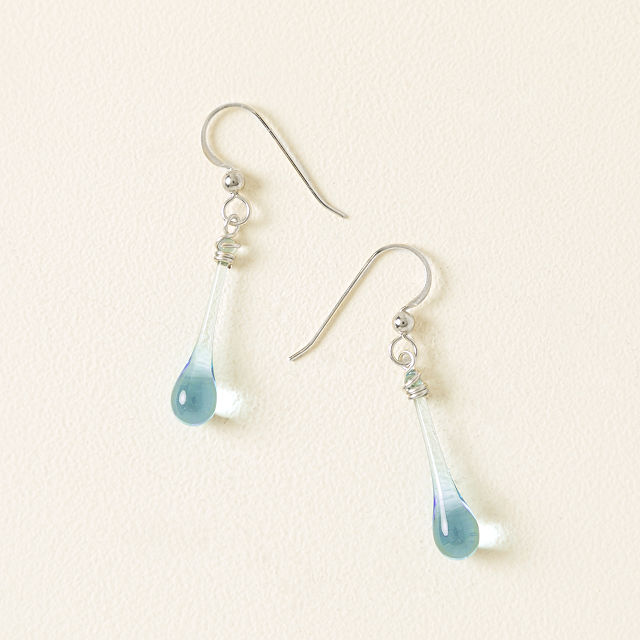 Sun-Melted Glass Droplet Earrings