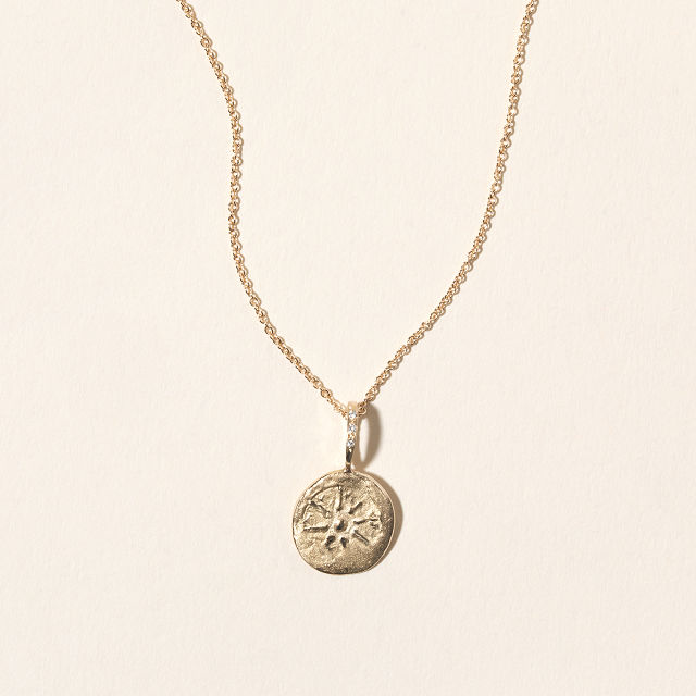 14k Gold & Diamond Gratitude Star Necklace