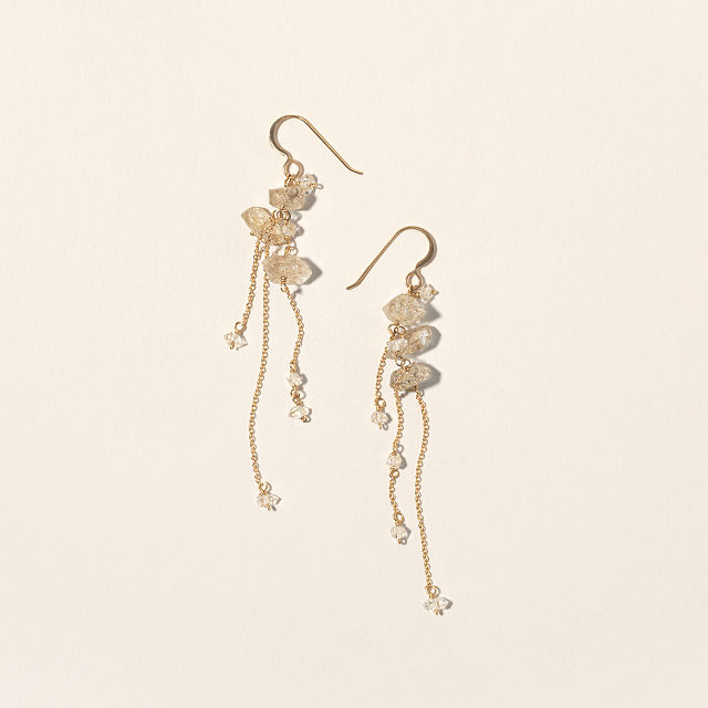14k Gold Ice Fall Earrings