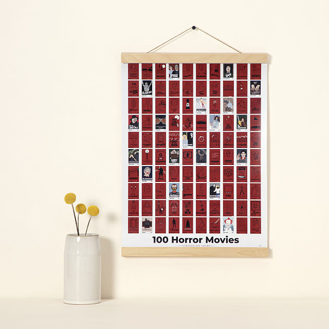 100 Horror Movies Scratch Off Chart