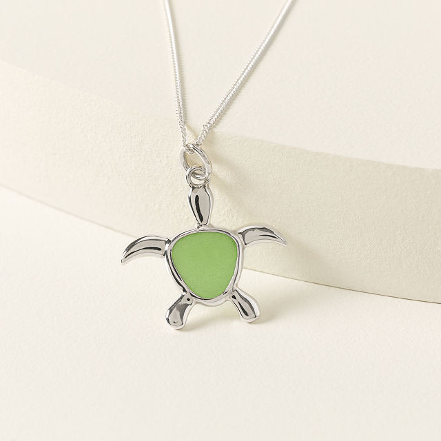 Turtle of Transformation Sea Glass Necklace