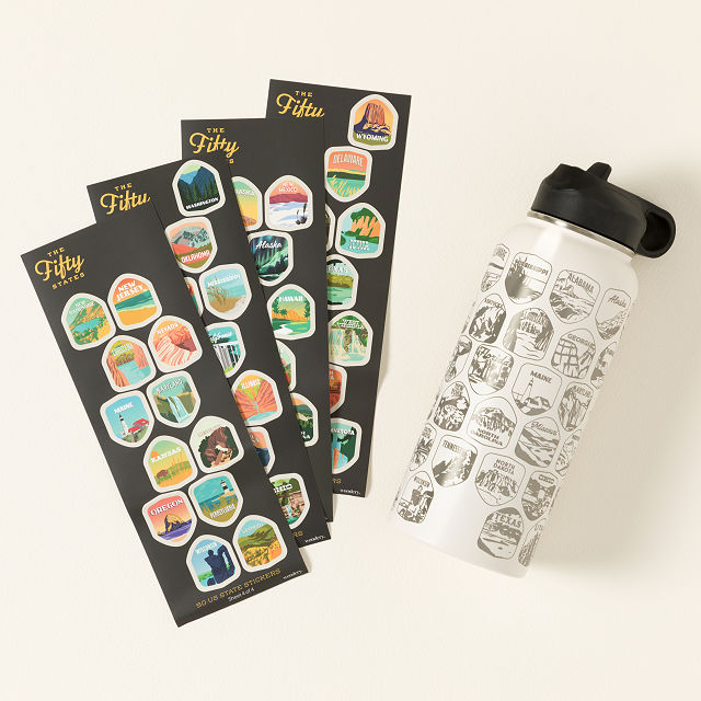 50 States Bucket List Water Bottle