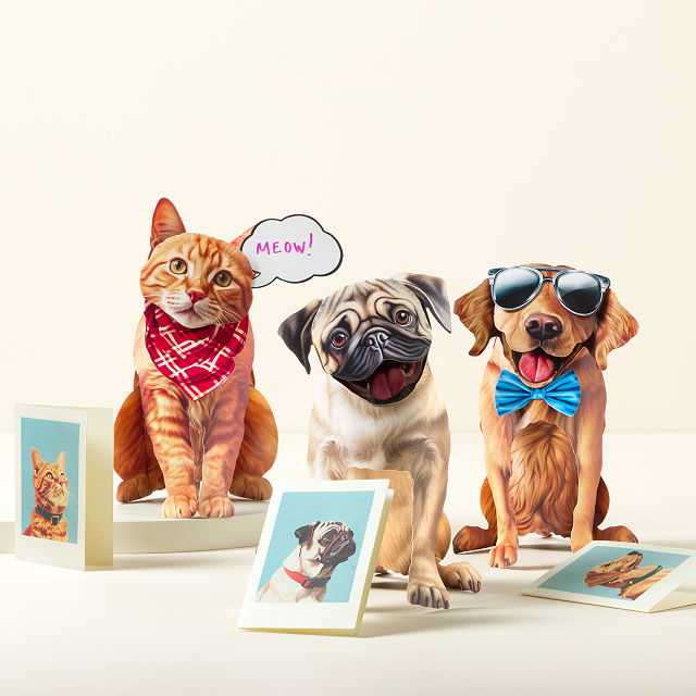 Dress Your Furry Friends Pop Up Greeting Card
