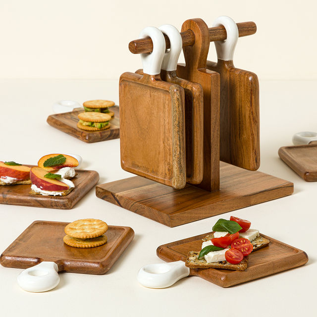 Appetizer Boards with Stand - Set of 8