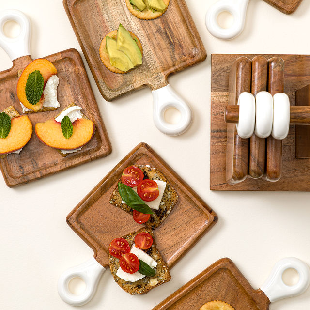 Appetizer Boards with Stand - Set of 8
