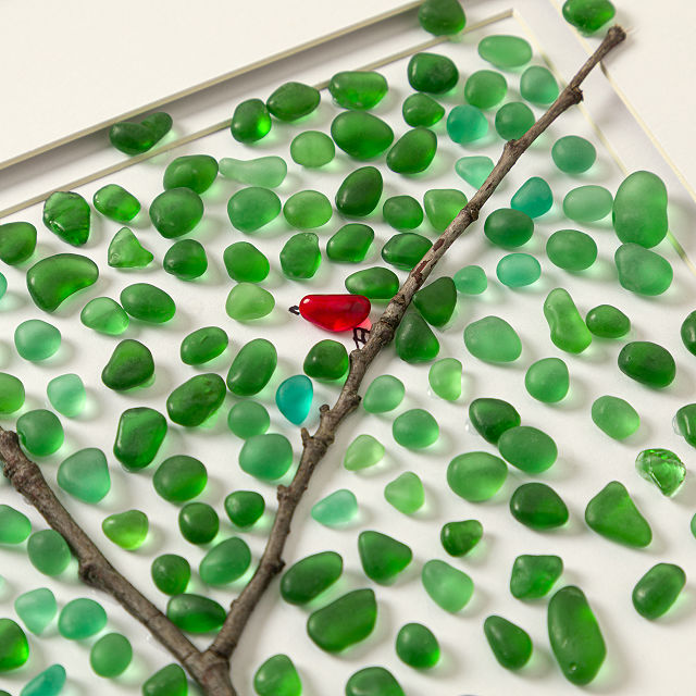 When Cardinals Appear Memorial Beach Glass Art