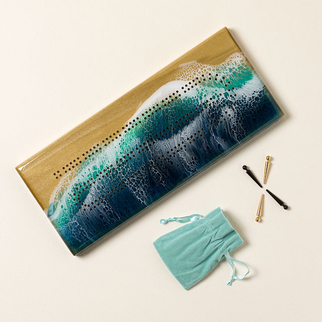 Handmade Coastal Cribbage Board