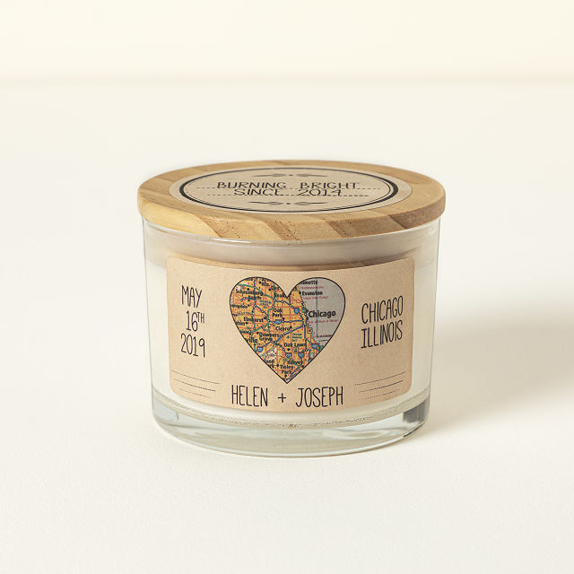 Anniversary Map Candle