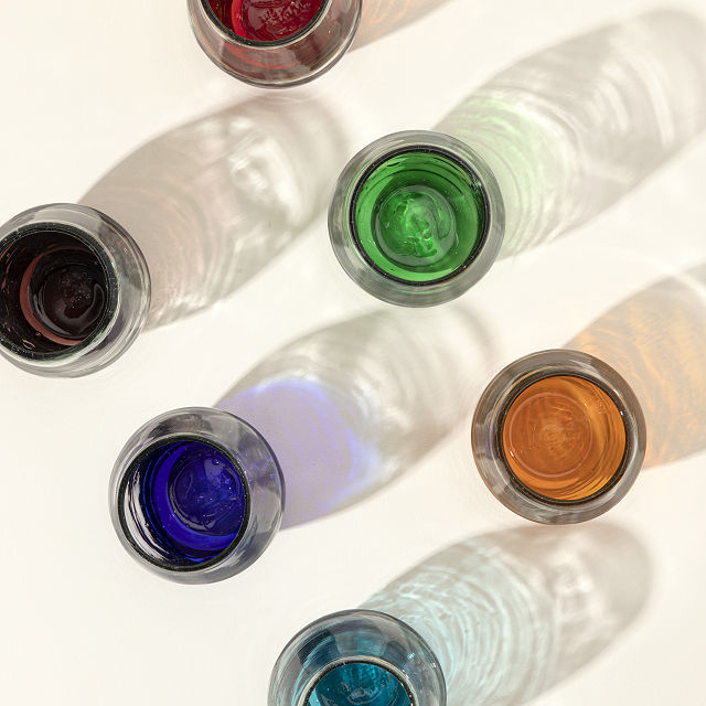 Multicolor Ombre Stemless Wine Glass Set