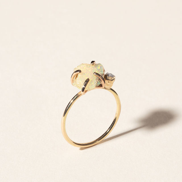 14k Gold Milky Way Opal Ring