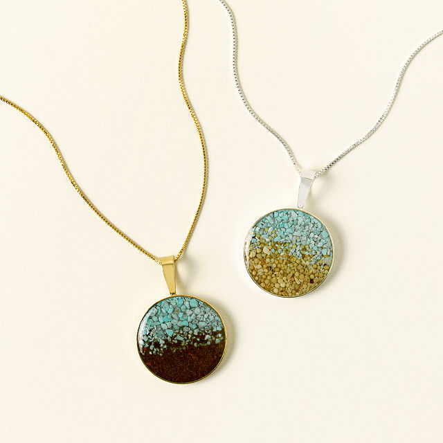 Custom Sand & Turquoise Gradient Necklace