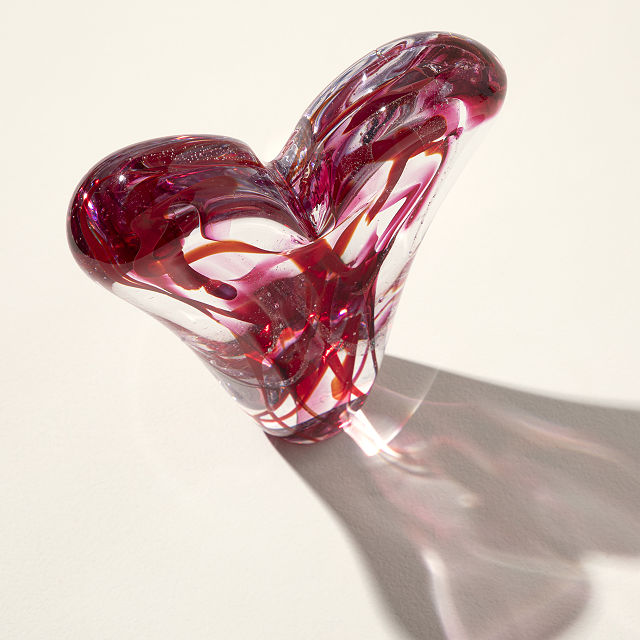 Radiant Love Glass Heart Sculpture