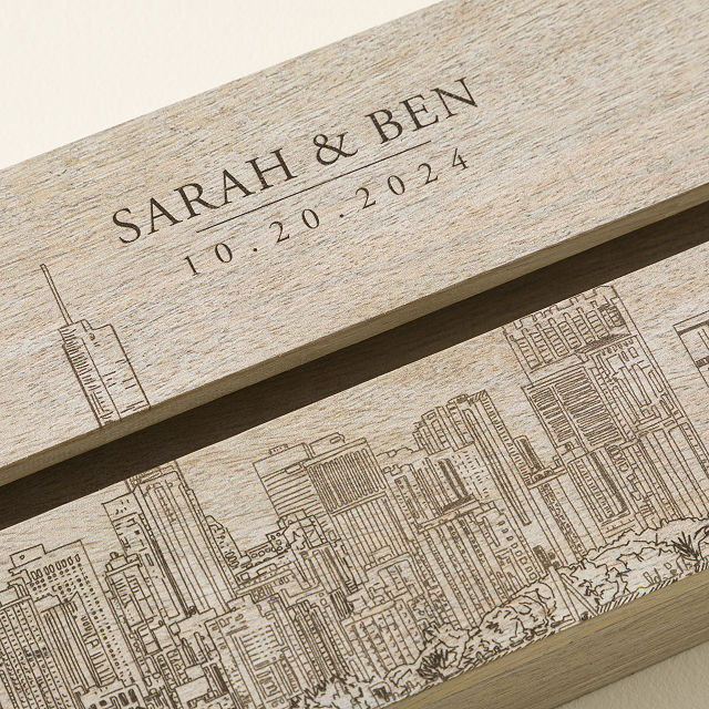 Personalized City Skyline Wine Serving Tray