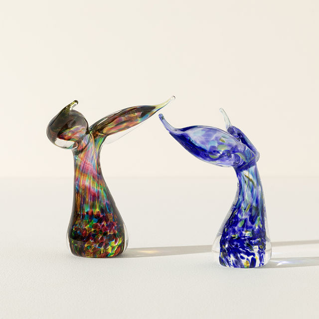 Whale Tail Glass Sculpture